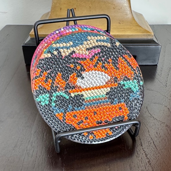 Sunset-Themed Diamond Art Coasters – Set of 4 Gift Ready - Picture 6 of 6